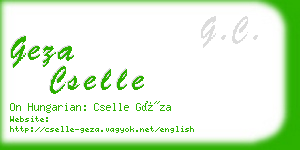 geza cselle business card